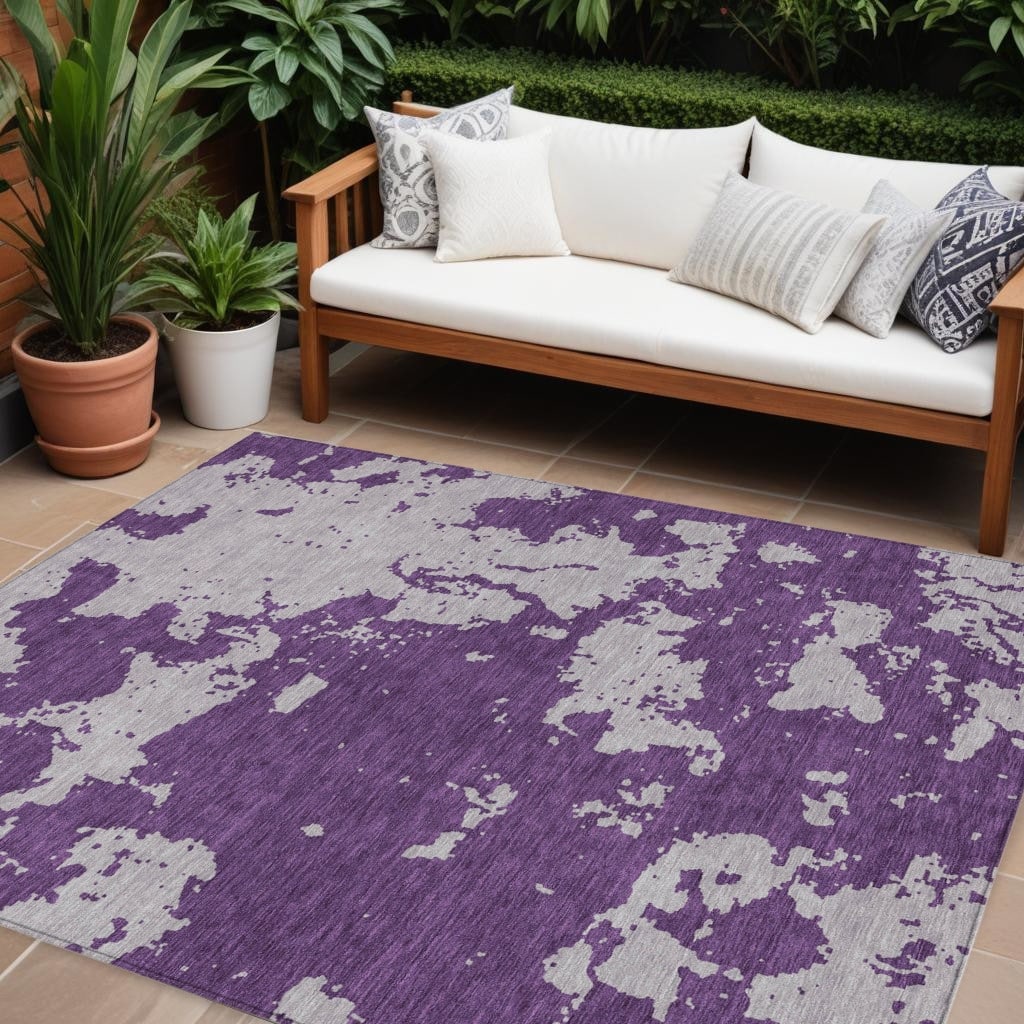 HomeRoots Abstract Transitional Rectangle Outdoor Rug