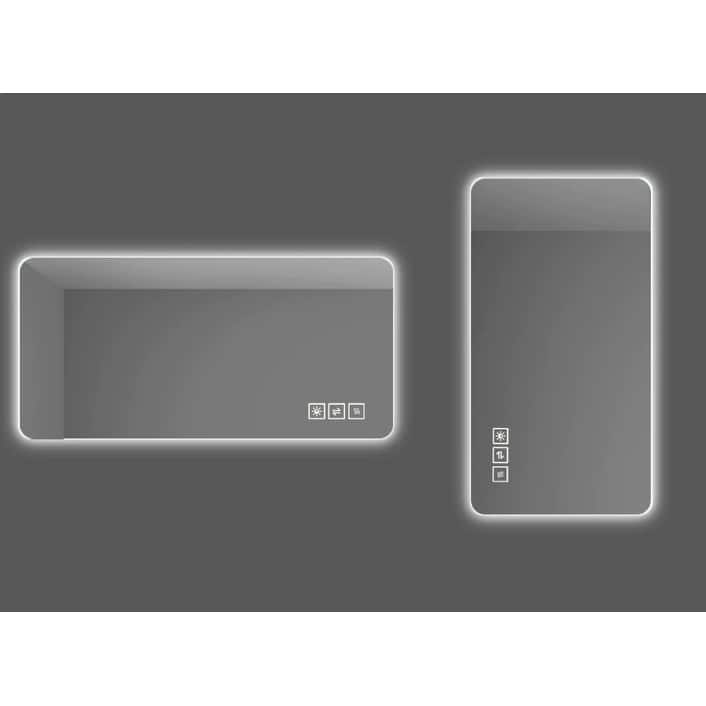 24x48 inch Wall Mounted LED Mirror Bathroom Full Length Makeup 3 Colors Dimming Anti fog