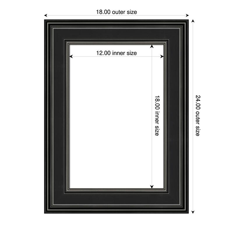 Amanti Art Ridge Black Framed Dry Erase Magnetic Board - 18 x 24 in - Ridge Black