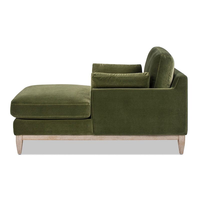 Pasadena 63" Loose Pillow Back Velvet Upholstered Chaise Lounge Chair - 63"W X 37"D X 35.5"H