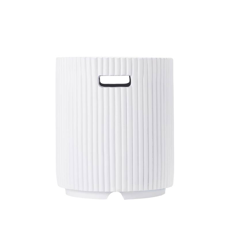 Christopher Knight Home - Lecce 2-Piece Outdoor MgO Fire Pit 50,000 BTU Table Set with Propane Tank Holder