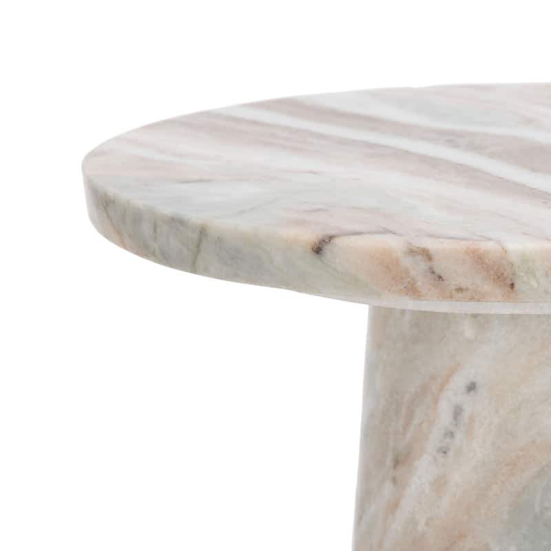 SAFAVIEH Couture Valentia Round Marble Accent Table - 10" W x 10" D x 18" H
