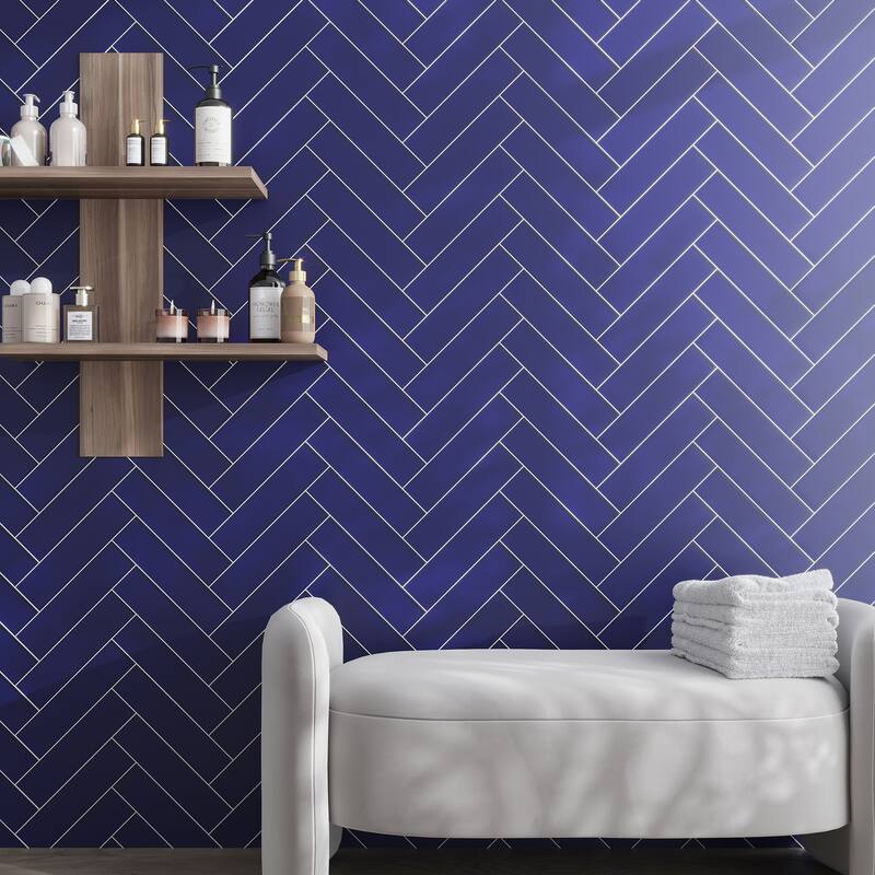 Apollo tile 3" x 12" Colorway Matte Cobalt Blue Glass Tile (5 sq ft/case) - 20 Pack