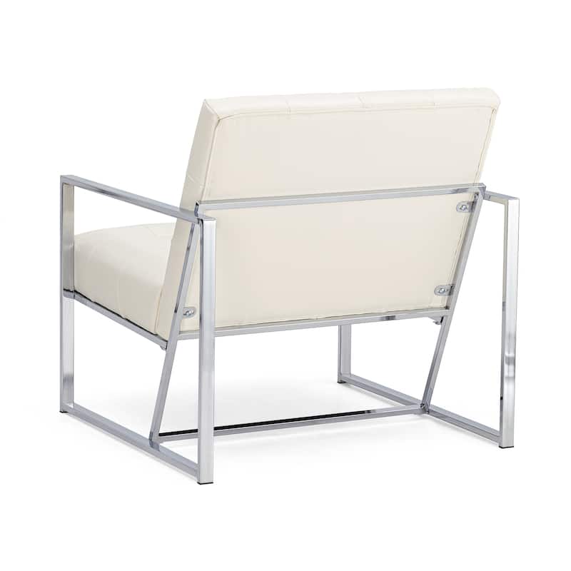 Glitzhome 29.50"W Mid-Century PU Leather Tufted Accent Chair - 29.5"W x 30.5"H x 29.25"D