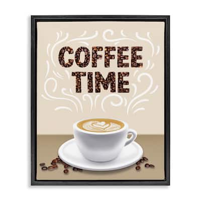 Stupell Traditional Coffee Time Brew Framed Floater Canvas Wall Art Design By Marcus Prime