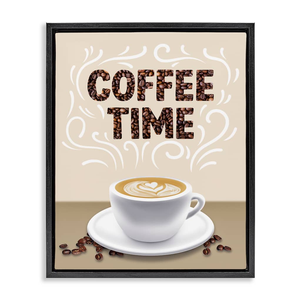 Stupell Traditional Coffee Time Brew Framed Floater Canvas Wall Art Design By Marcus Prime