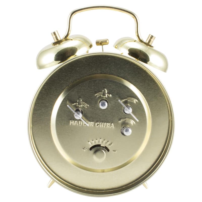 Equity 13012 Analog Brass-finished Metal Twin Bell Keywind Alarm Clock