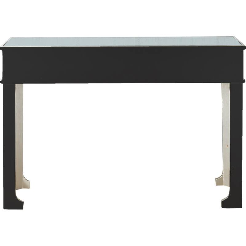 Champagne Glass Mirrored Console Table, 2 Drawers and Geometric Legs - 48" L x 16.8" W x 32" H