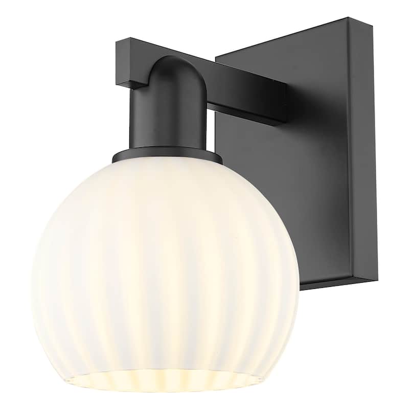 Innovations Lighting 716-1W-10-6 White Venetian Sconce White Venetian - Matte Black / White Venetian