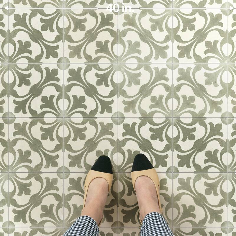 Merola Tile Kings Nouveau Sage 17-5/8" x 17-5/8" Fluted Ceramic Floor and Wall Tile