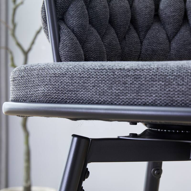A Set of 4 Rotating Bar Stools, Equipped with Breathable Linen Cushions - Suitable for The Height of The Kitchen Island