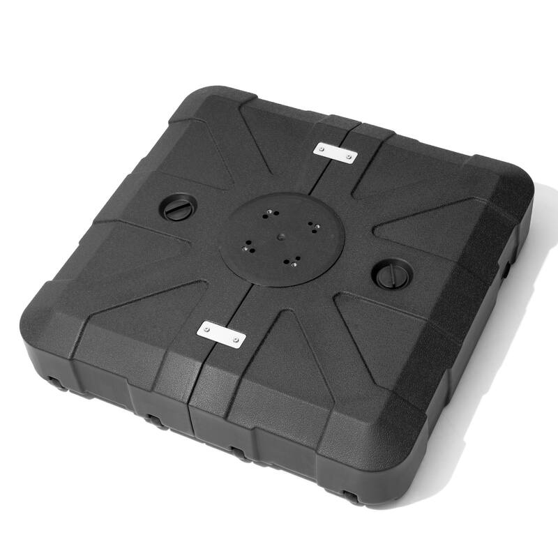VredHom Patio Offset Cantilever Umbrella Base Stand with Wheels - 33.46" L x 33.46" W x 7.87" H - Black