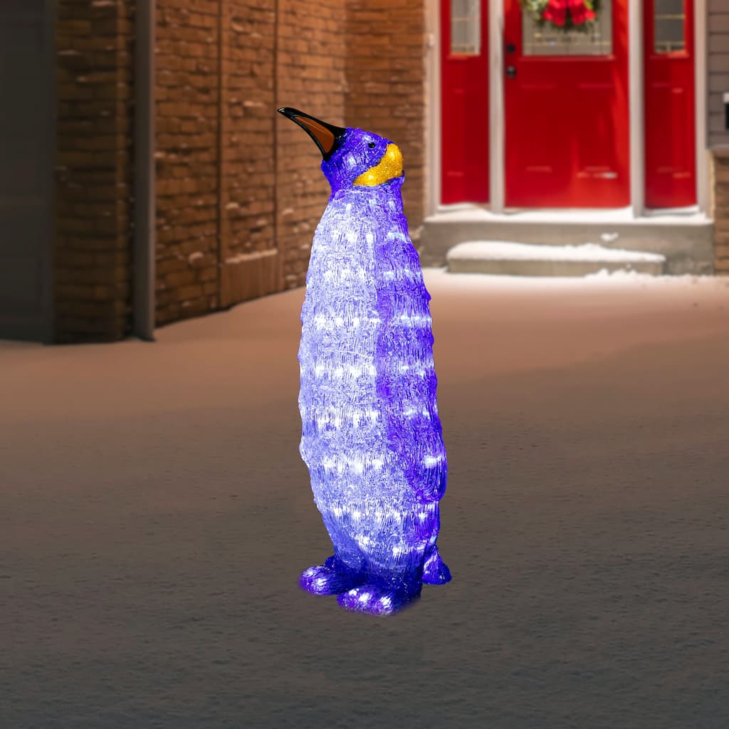 26" Lighted Commercial Grade Acrylic Penguin Christmas Display Decoration
