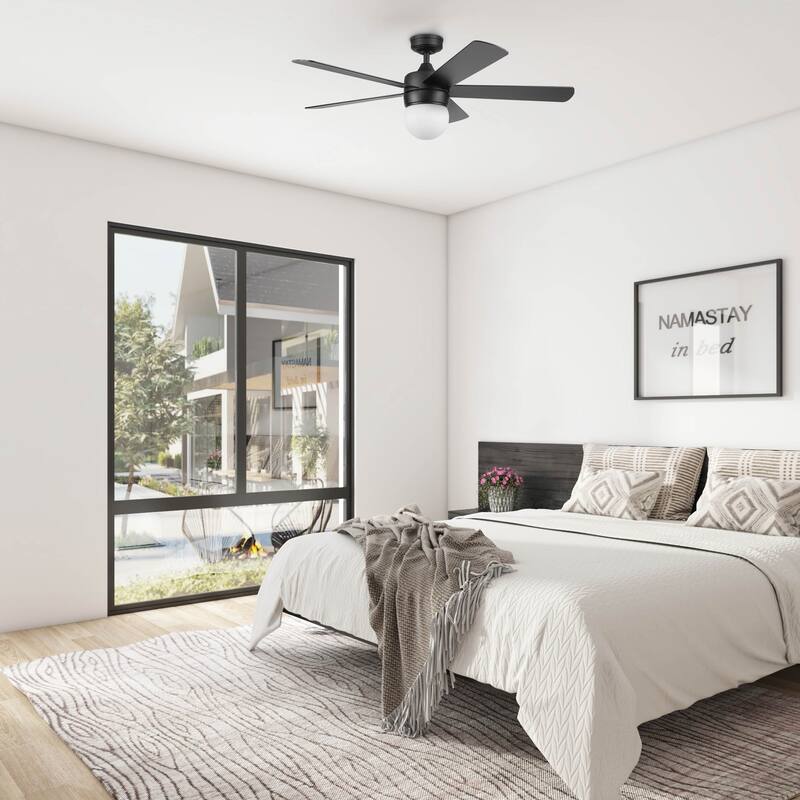 52" Prominence Home Ardrey Kell Modern Indoor LED Ceiling Fan with Light, Remote Control, Dual Mounting, Dual Finish Blades