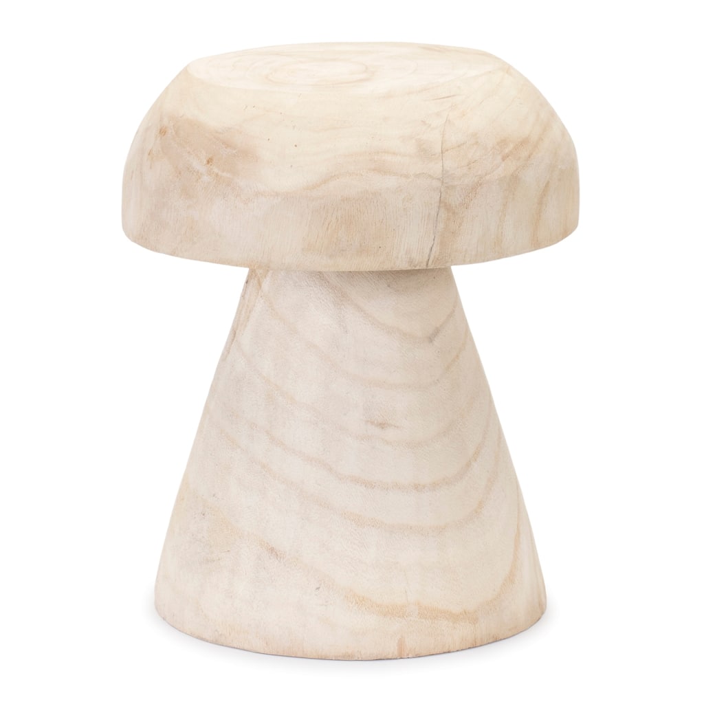Wood Mushroom Stool 12.5"H