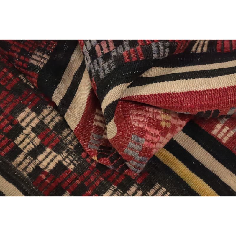 Hand Woven Oriental 100% Wool Carpet Southwestern Tribal Multi-Colored Kilim Area Rug - 9' 0'' X 6' 0''