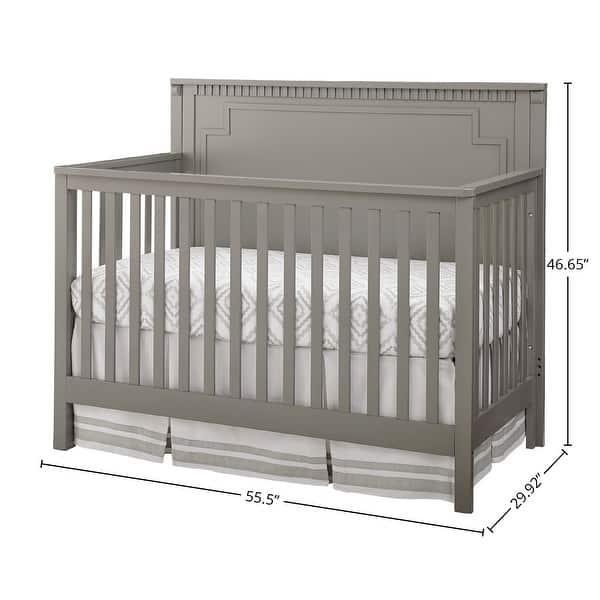 Emery 56" Wide Modern Convertible Crib Panel, Gray