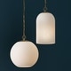 preview thumbnail 5 of 3, 13.75" W x 15.25" H 1-Light Globe Pendant in Matte Brass with Soft White Glass and Alternating Loop Designer Chain