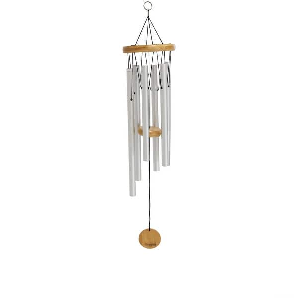 Sunnydaze HandTuned Aluminum Wind Chime with Bamboo Clapper 29Inch