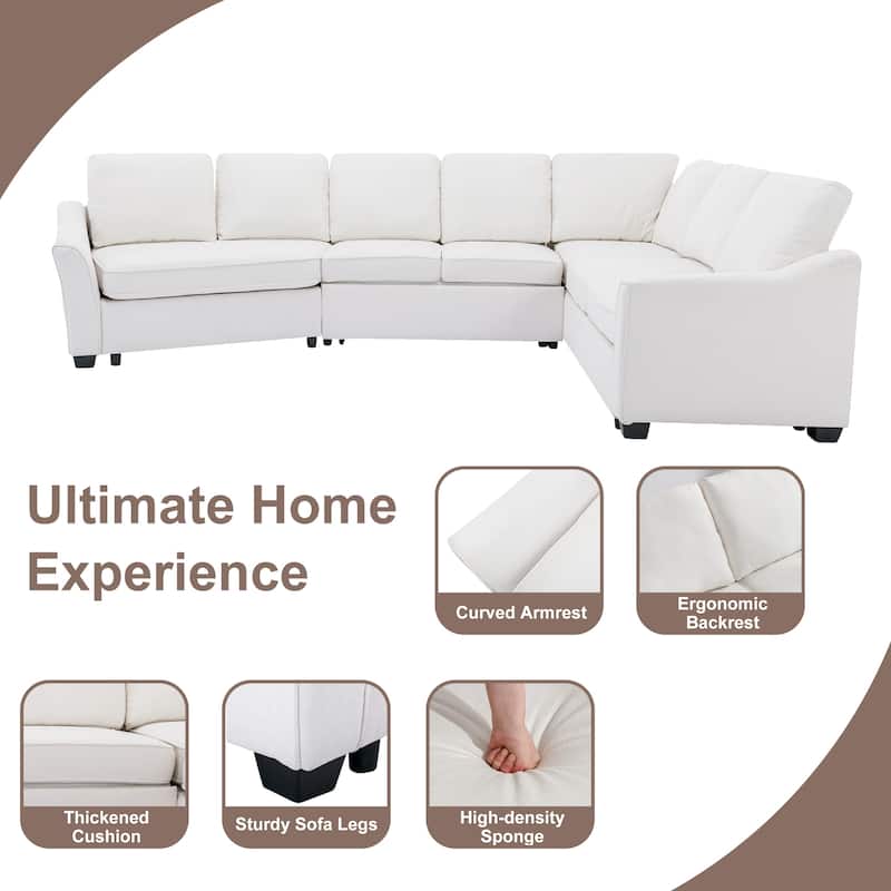 Sectional Sleeper Sofa with Pull-Out Bed Modern L-Shape Couch Bed with USB Charging Port