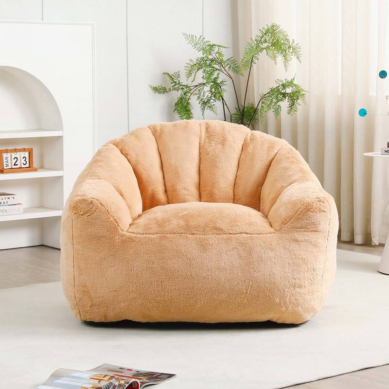 Bean Bag Sofa Chair with Armrests,for Ultimate Relaxation and Versatile Use in Living Room,Bedroom,or Office. - Brown
