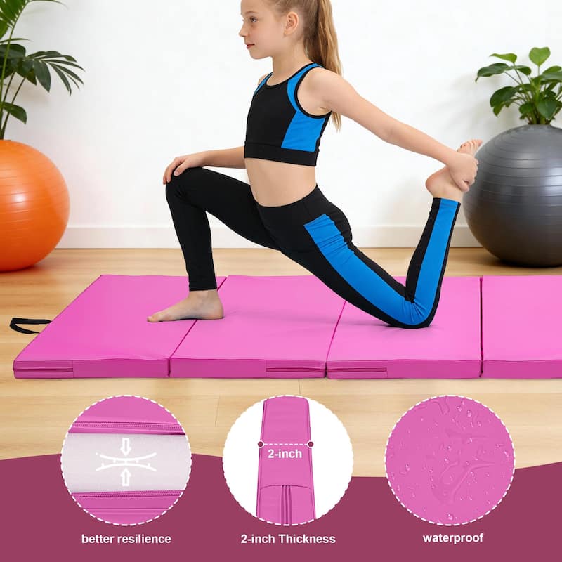 Zenova Gymnastics Mat 4FT x 8F Folding Exercise Mat 6 Panel Thick Tumbling Mats - 8FT