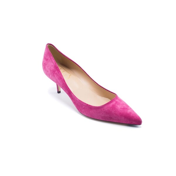 pink suede kitten heels