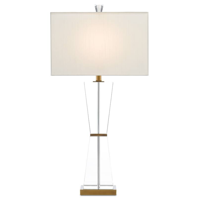 Currey & Company Laelia Clear Table Lamp - 34"h x 17"w x 10"d - 34"h x 17"w x 10"d - Clear/Antique Brass