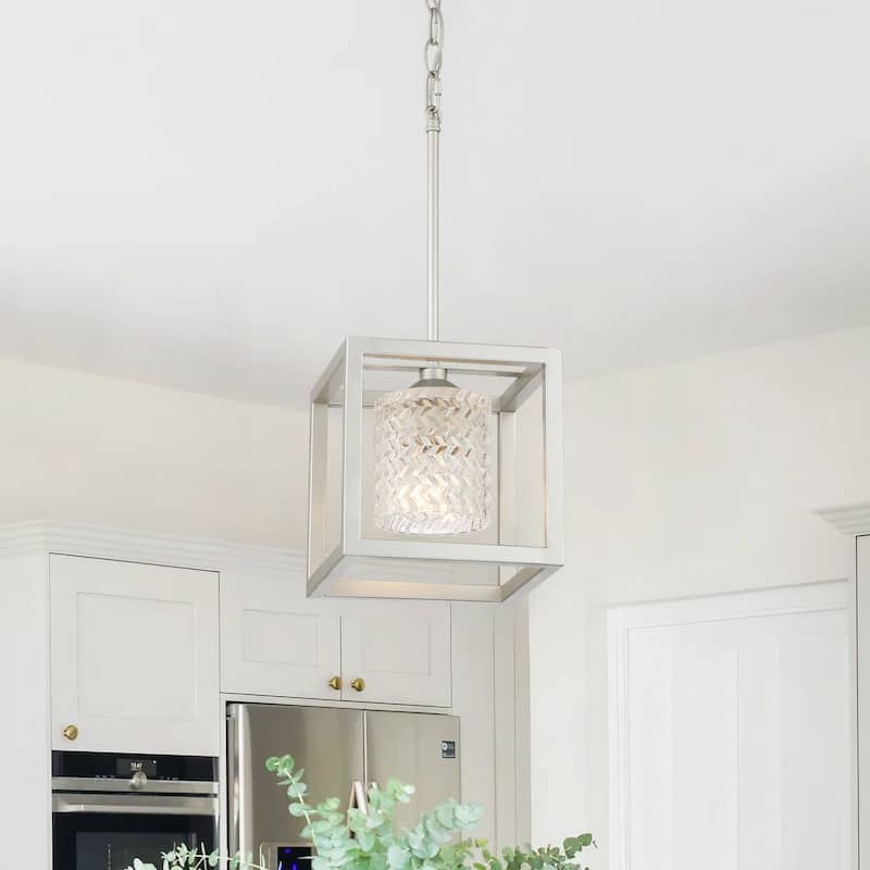 Moulins 1-light Modern Glam Crystal Geometric Kitchen Island Pendant Light - 8''
