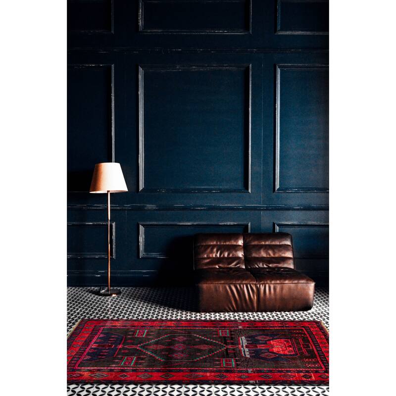 ECARPETGALLERY Hand-knotted Konya Anatolian Black Wool Rug - 4'4 x 7'10