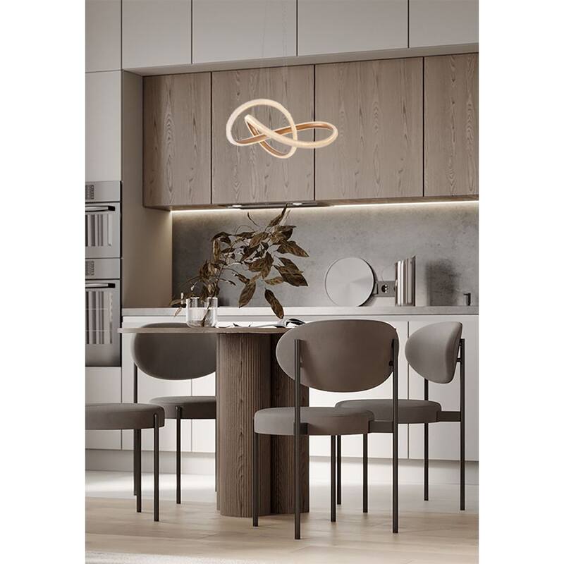 Gold Iron LED Chandelier With Clear Acrylic Diffusers