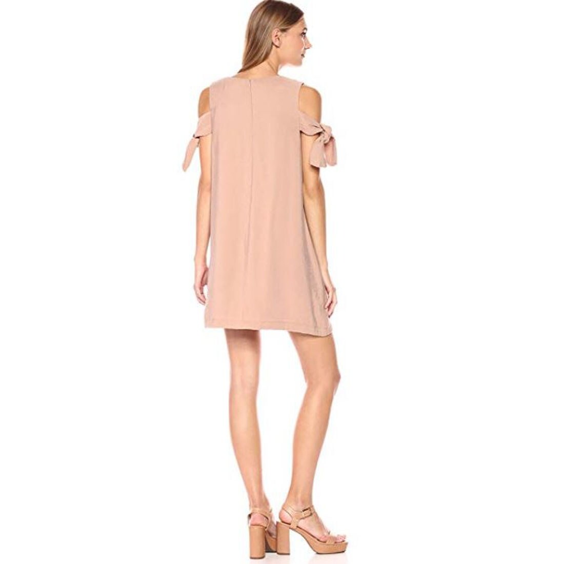 tan shift dress
