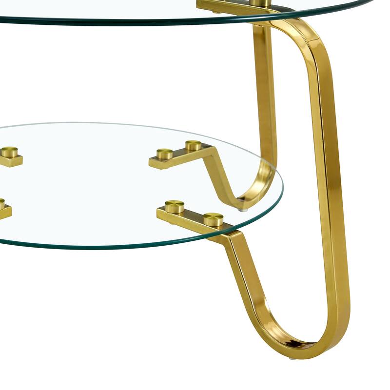 Retro Minimalist Metal Frame Glass Coffee Table, 31.5" Square, Vintage Elegance
