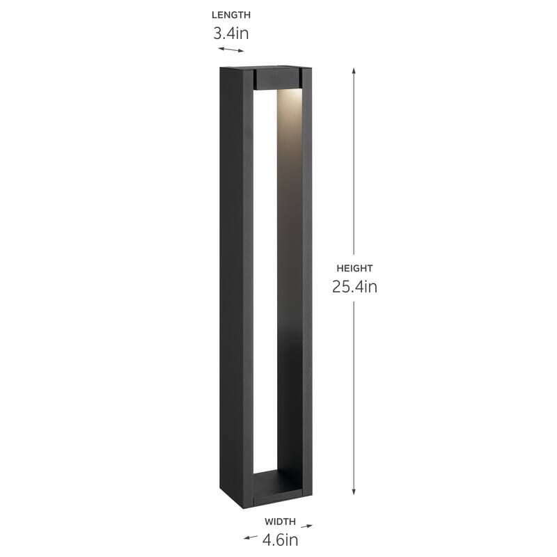 Kichler Lighting 12 Volt 2700K LED 25.4" Aimed Bollard in Textured Black - 25.4