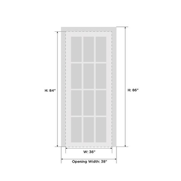dimension image slide 18 of 22, Interior Solid French Door / Mela 0755 Painted White / Single Regular Panel Frame Handle / Bathroom Bedroom Modern Doors