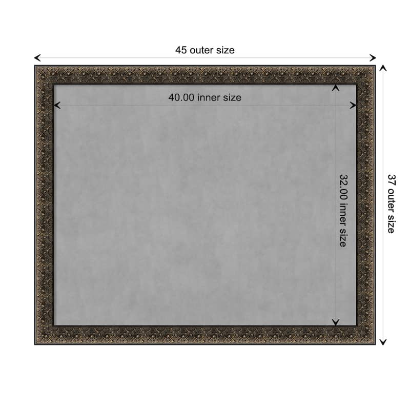 Amanti Art Intaglio Embossed Black Framed Magnetic Board - Board Size 40x32