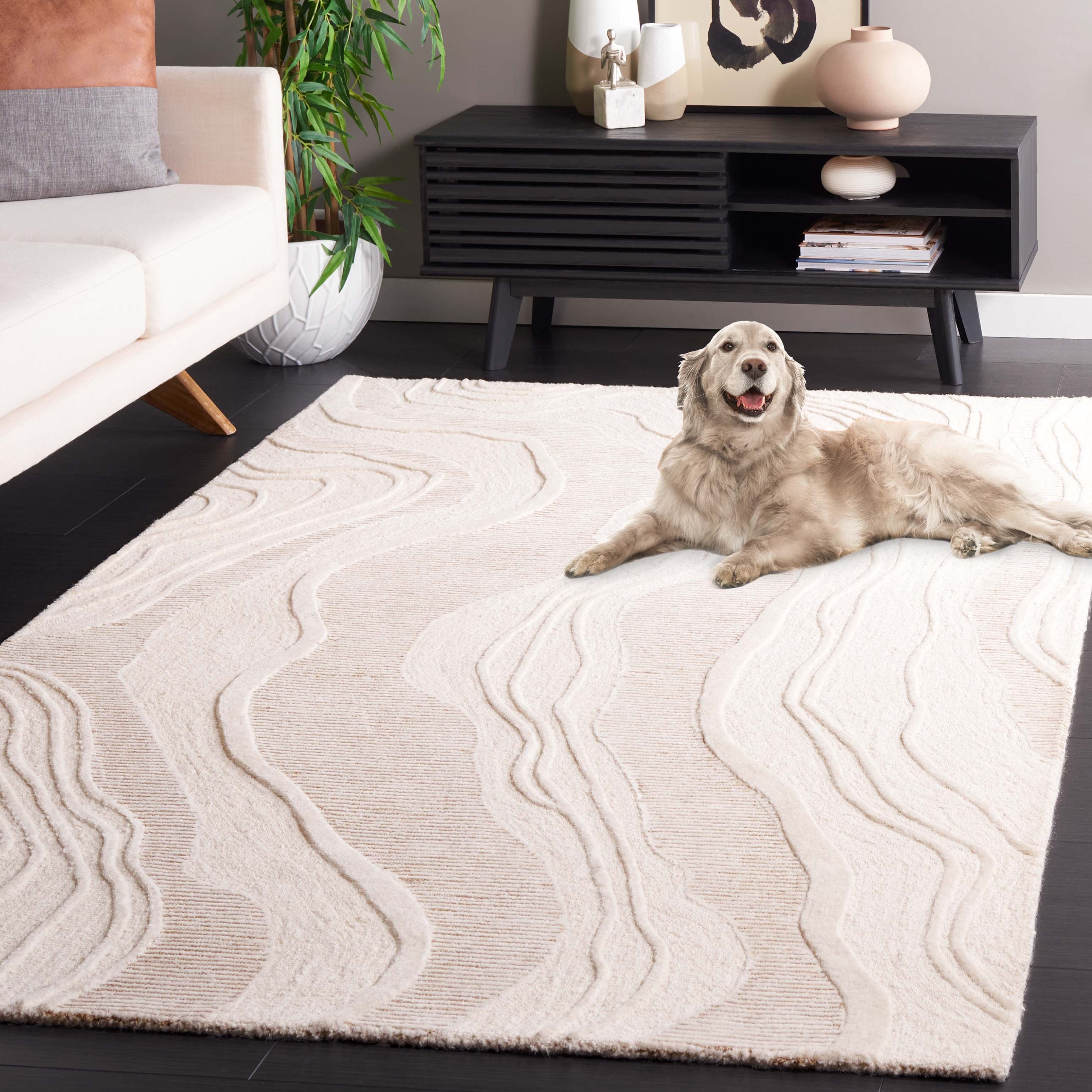 SAFAVIEH Handmade Fifth Avenue Dirtje Mid-Century Modern New Zealand Wool  Rug