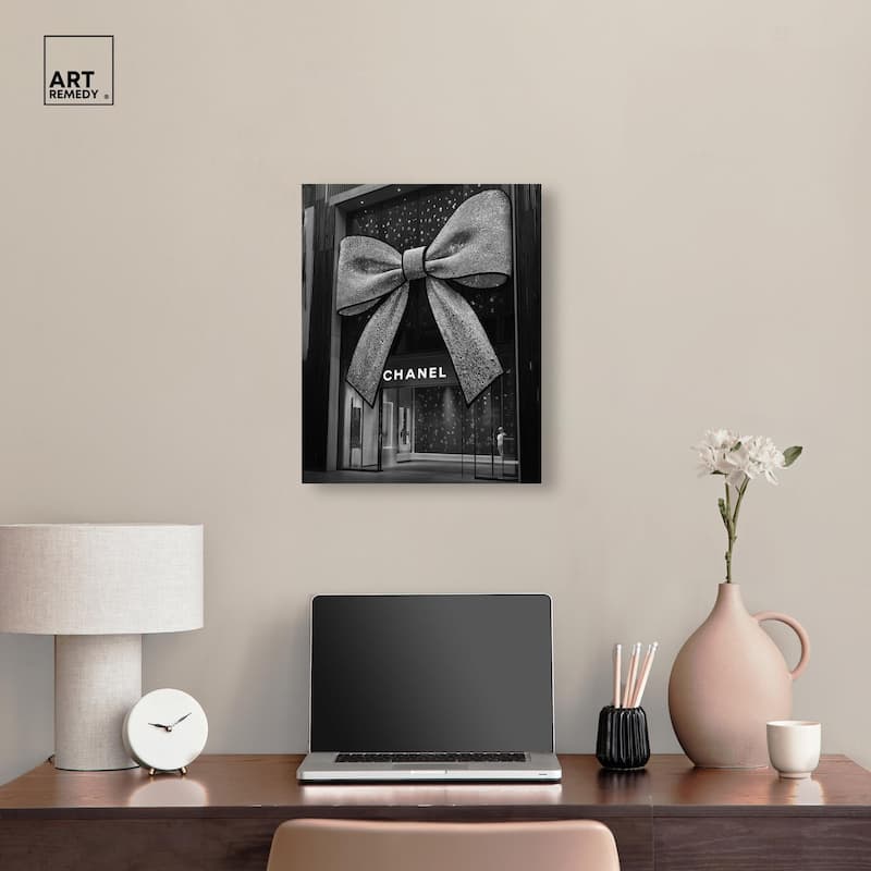 Big Bow Noir Store Canvas by Art Remedy, Gallery Wrapped