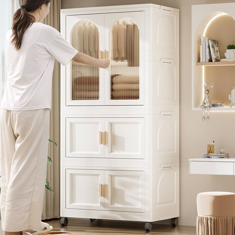 Folding Wardrobe with Magnetic Door Plastic Storage Cabinet