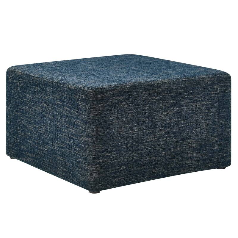 Callum 17"/28" Square Woven Heathered Fabric Upholstered Ottoman
