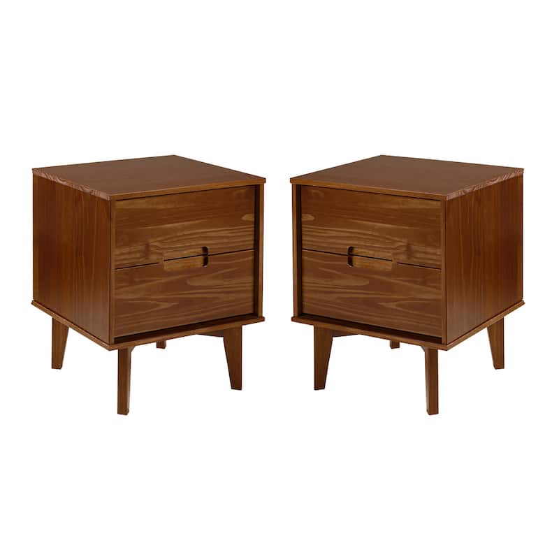 Middlebrook Mid-Century Solid Wood 2-Drawer Nightstand, Set of 2
