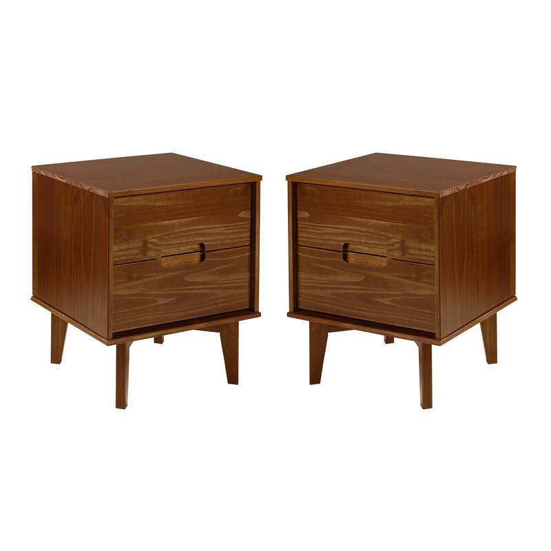 Middlebrook Mid-Century Solid Wood 2-Drawer Nightstand, Set of 2