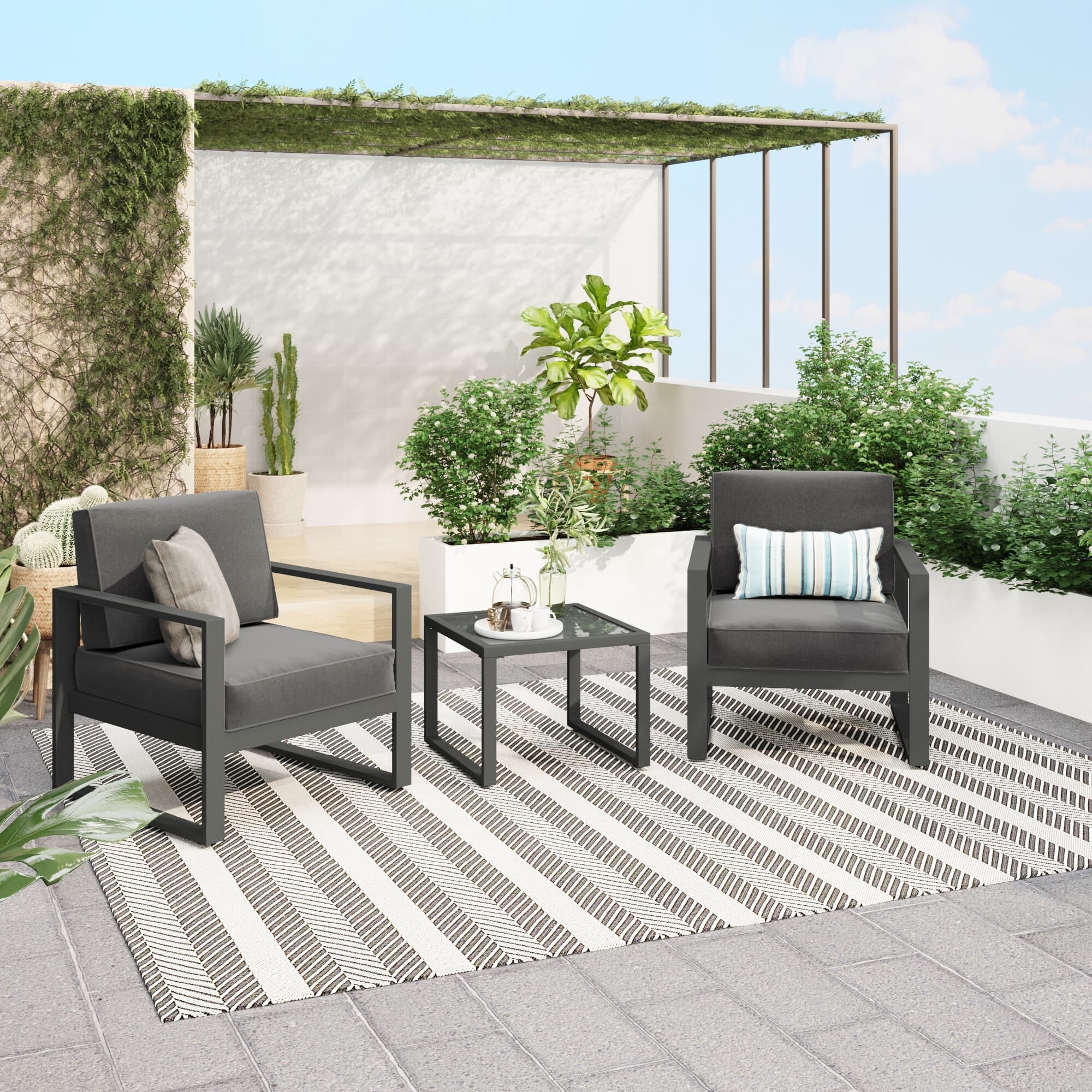 Royalcraft Aluminum Patio Single Chairs with End Table