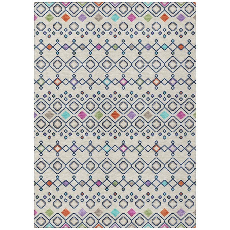 HomeRoots Geometric Modern Rectangle Outdoor Rug