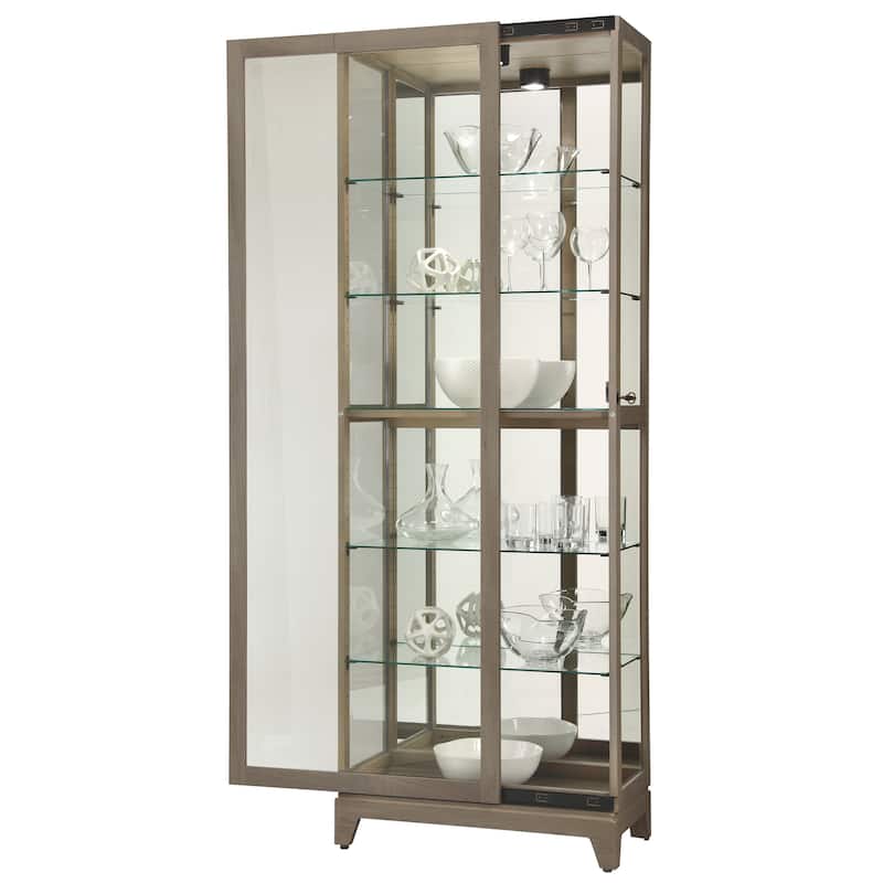 Howard Miller Luke VI 6-Shelf Aged Grey Corner Curio Cabinet