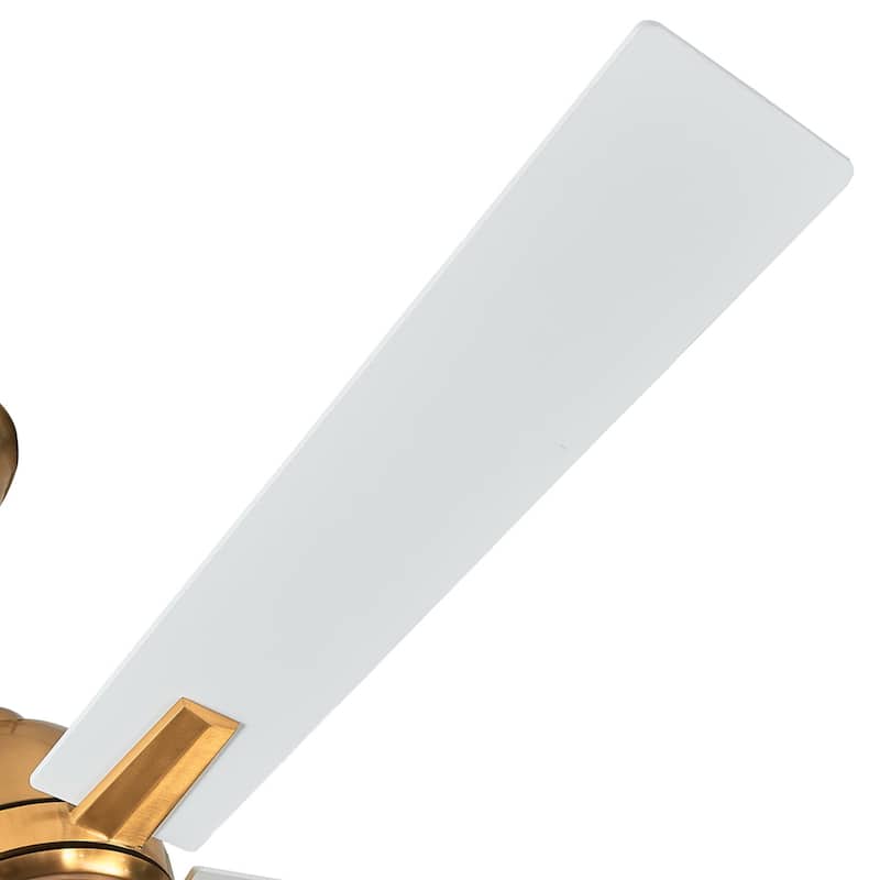 48" 4-Blade Modern White and Gold Ceiling Fan with Light