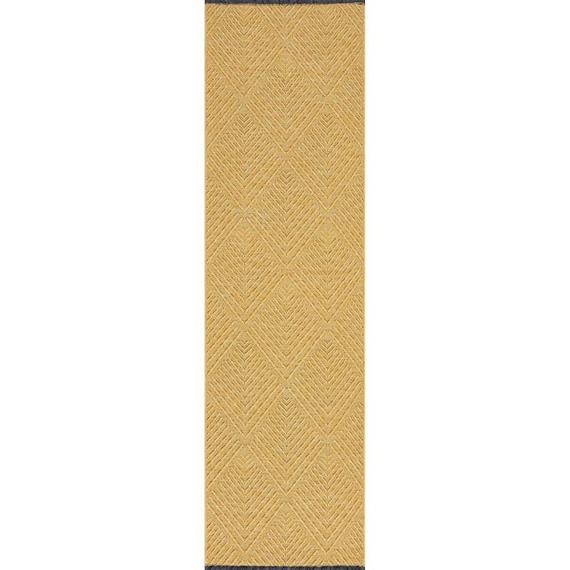 Alameda Solid Color Chevron Machine Washable Indoor Area Rug