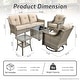 preview thumbnail 32 of 55, OVIOS 5-Piece Outdoor Wicker Swivel Chair Set With Solar-Powered Table