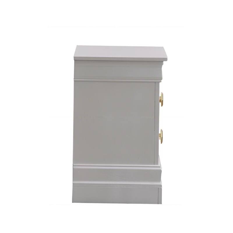Pearl White Nightstand with Dovetailed Drawers, Fully Assembled