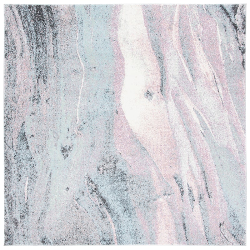 SAFAVIEH Glacier Verity Modern Abstract Area Rug - 5'3" Square - Pink/Blue